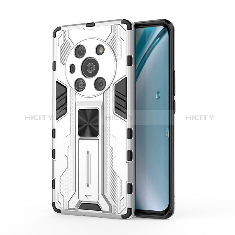 Funda Bumper Silicona y Plastico Mate Carcasa con Magnetico Soporte KC1 para Huawei Honor Magic3 5G