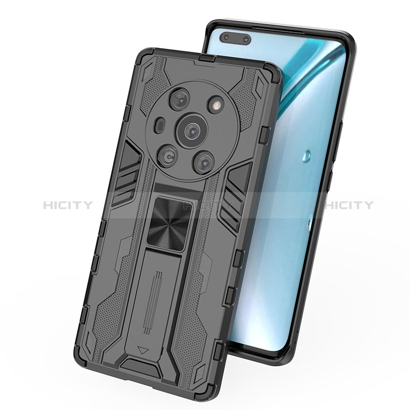 Funda Bumper Silicona y Plastico Mate Carcasa con Magnetico Soporte KC1 para Huawei Honor Magic3 5G