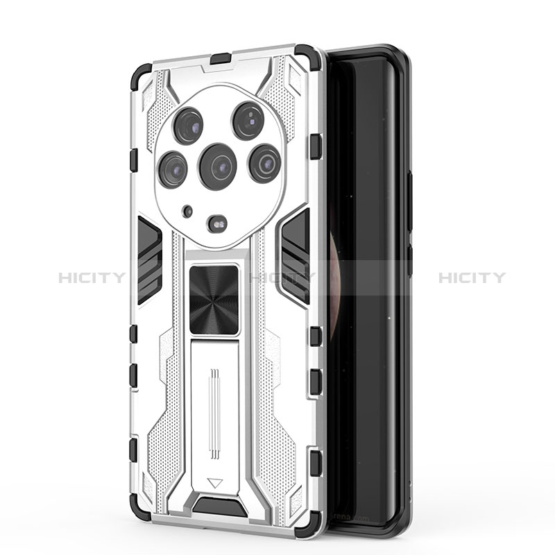 Funda Bumper Silicona y Plastico Mate Carcasa con Magnetico Soporte KC1 para Huawei Honor Magic3 Pro+ Plus 5G