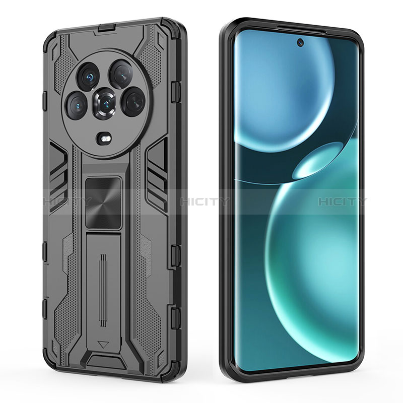 Funda Bumper Silicona y Plastico Mate Carcasa con Magnetico Soporte KC1 para Huawei Honor Magic4 5G