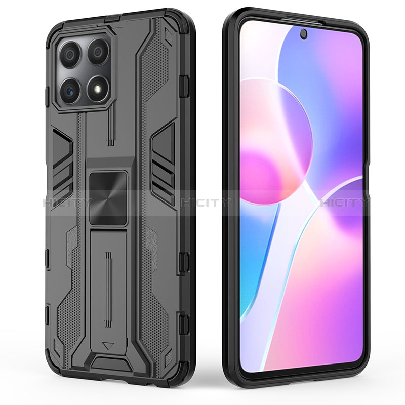 Funda Bumper Silicona y Plastico Mate Carcasa con Magnetico Soporte KC1 para Huawei Honor X30i