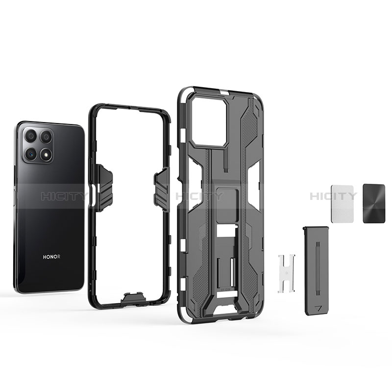 Funda Bumper Silicona y Plastico Mate Carcasa con Magnetico Soporte KC1 para Huawei Honor X30i