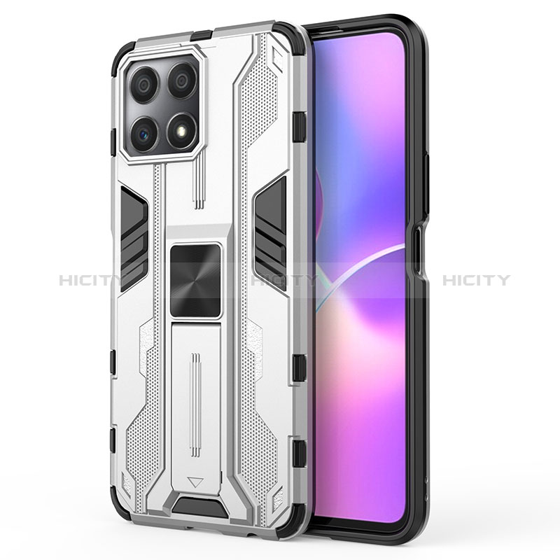 Funda Bumper Silicona y Plastico Mate Carcasa con Magnetico Soporte KC1 para Huawei Honor X30i