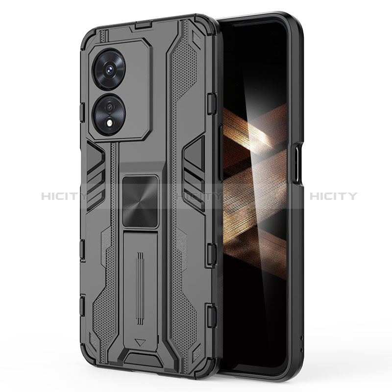 Funda Bumper Silicona y Plastico Mate Carcasa con Magnetico Soporte KC1 para Huawei Honor X5 Plus