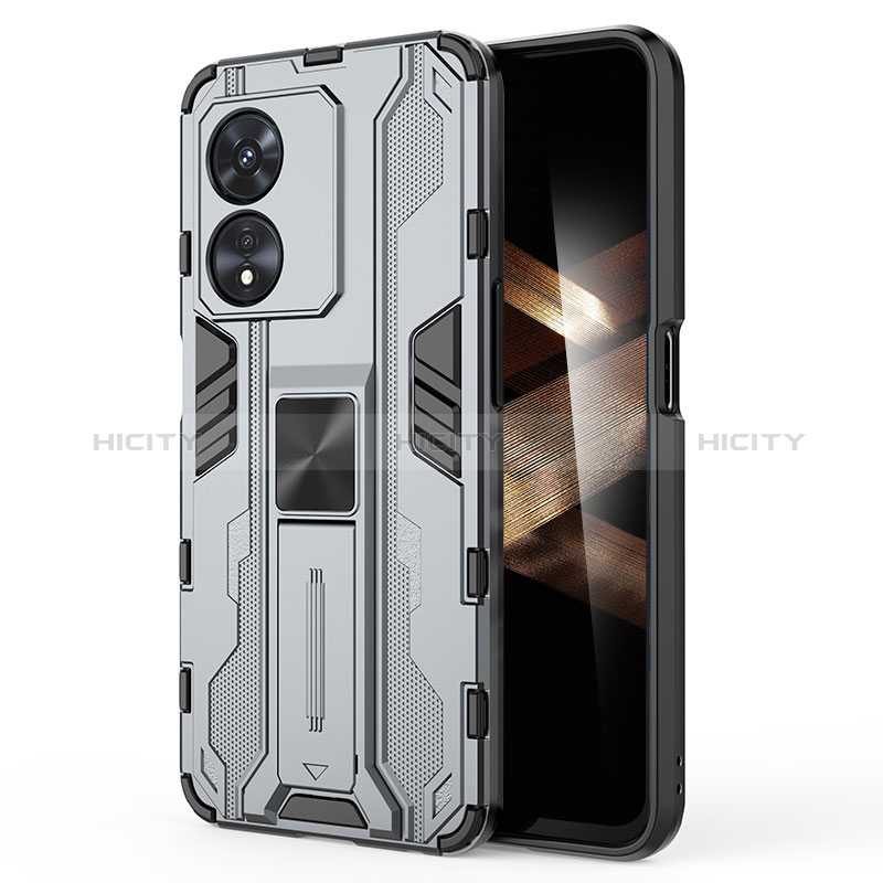 Funda Bumper Silicona y Plastico Mate Carcasa con Magnetico Soporte KC1 para Huawei Honor X5 Plus