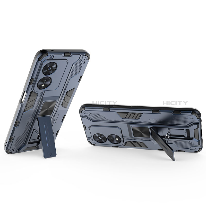 Funda Bumper Silicona y Plastico Mate Carcasa con Magnetico Soporte KC1 para Huawei Honor X5 Plus