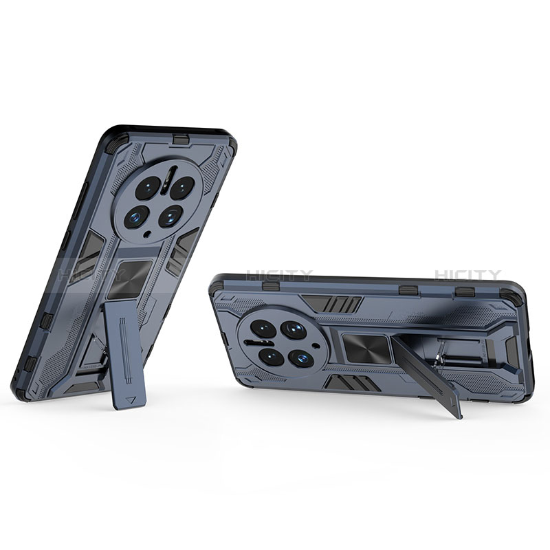 Funda Bumper Silicona y Plastico Mate Carcasa con Magnetico Soporte KC1 para Huawei Mate 50 Pro