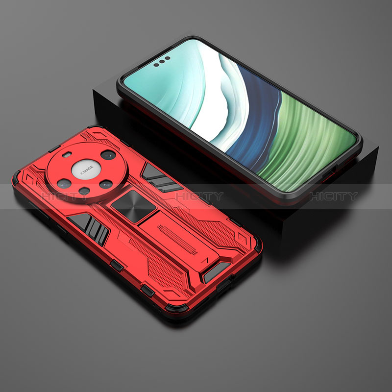 Funda Bumper Silicona y Plastico Mate Carcasa con Magnetico Soporte KC1 para Huawei Mate 60 Pro