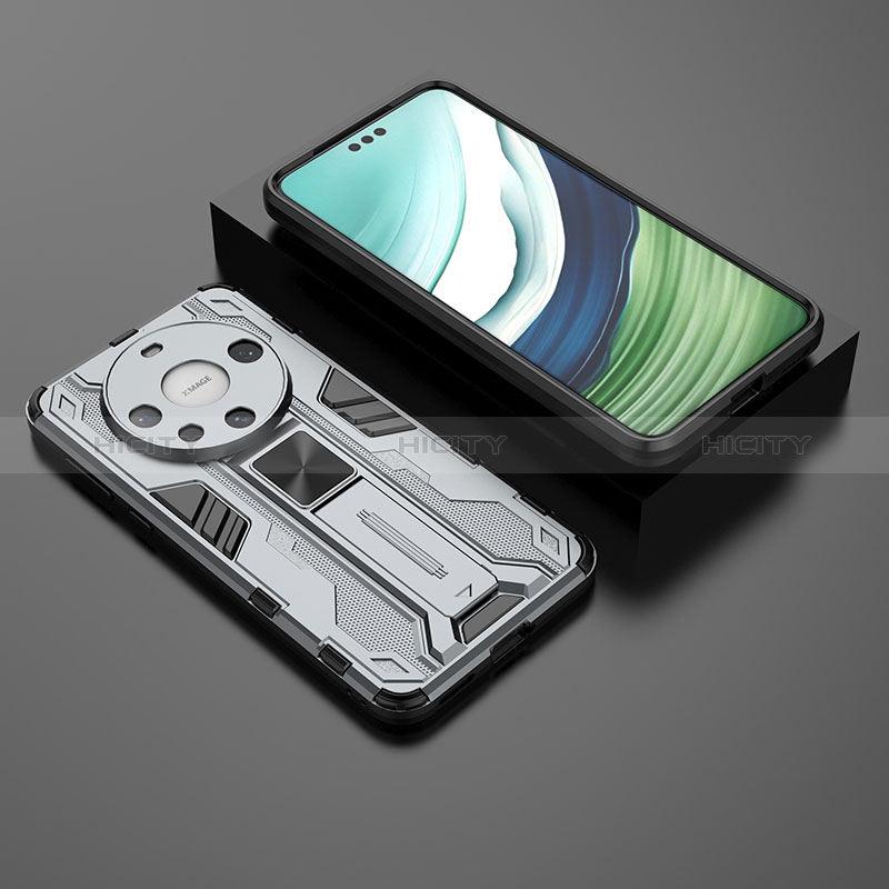 Funda Bumper Silicona y Plastico Mate Carcasa con Magnetico Soporte KC1 para Huawei Mate 60 Pro