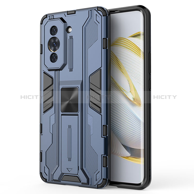 Funda Bumper Silicona y Plastico Mate Carcasa con Magnetico Soporte KC1 para Huawei Nova 10 Pro