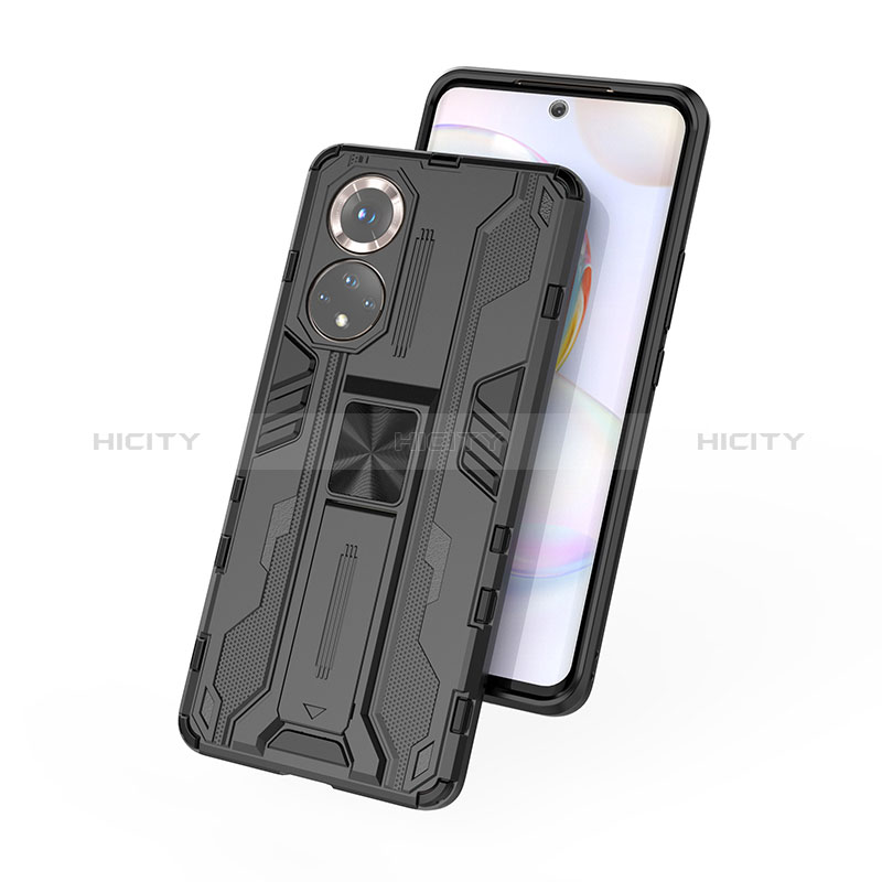 Funda Bumper Silicona y Plastico Mate Carcasa con Magnetico Soporte KC1 para Huawei Nova 9