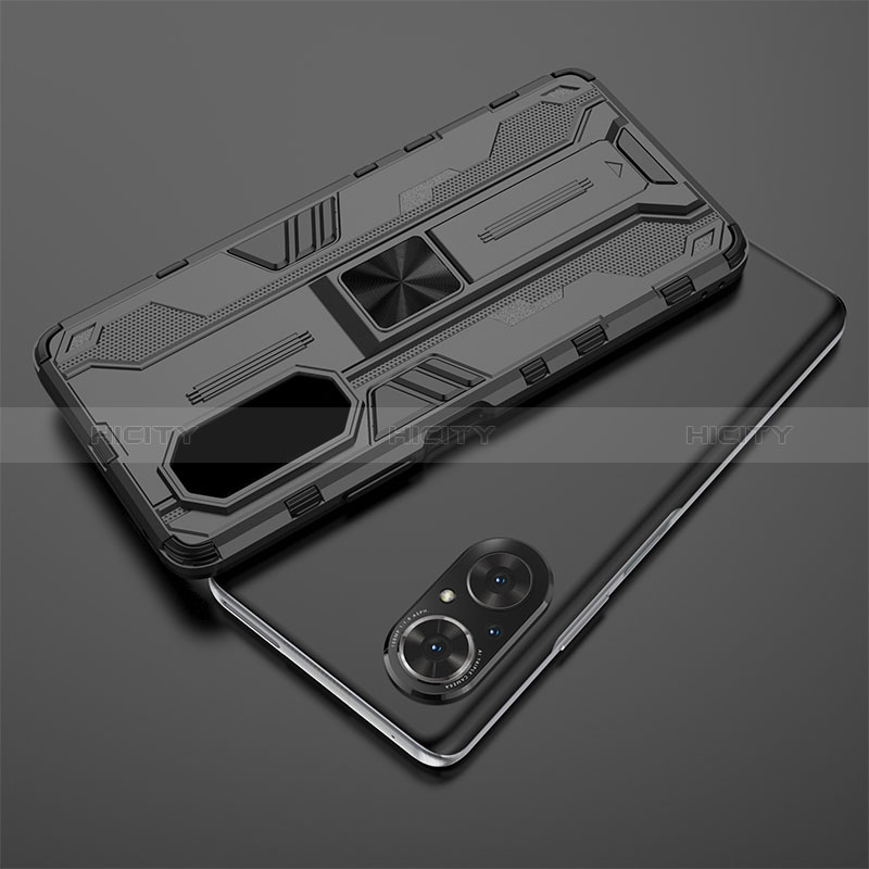 Funda Bumper Silicona y Plastico Mate Carcasa con Magnetico Soporte KC1 para Huawei Nova 9 SE