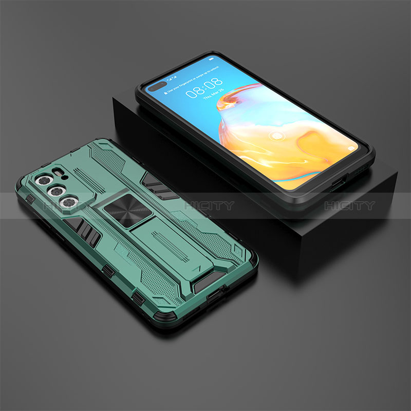 Funda Bumper Silicona y Plastico Mate Carcasa con Magnetico Soporte KC1 para Huawei P40