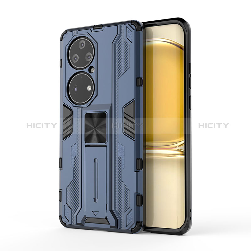 Funda Bumper Silicona y Plastico Mate Carcasa con Magnetico Soporte KC1 para Huawei P50