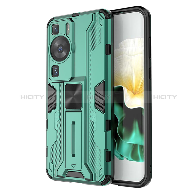 Funda Bumper Silicona y Plastico Mate Carcasa con Magnetico Soporte KC1 para Huawei P60