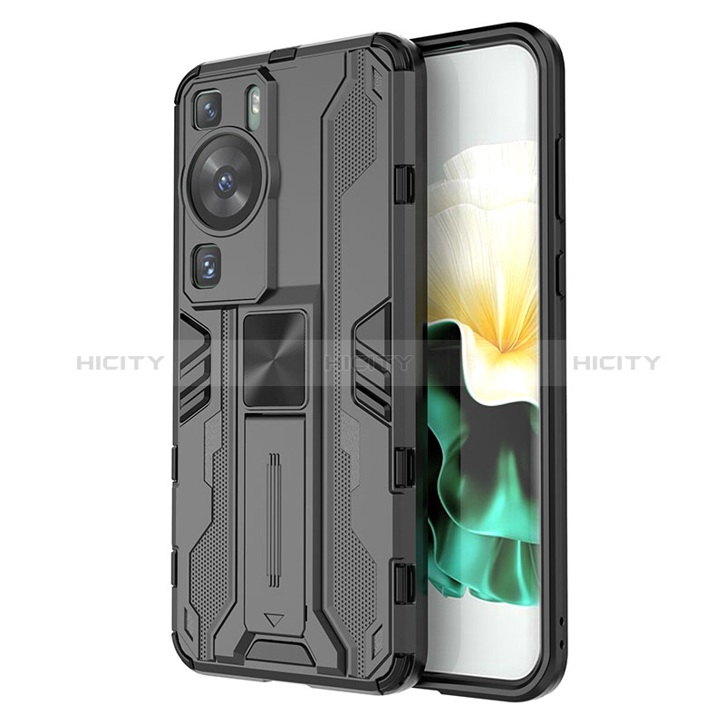 Funda Bumper Silicona y Plastico Mate Carcasa con Magnetico Soporte KC1 para Huawei P60