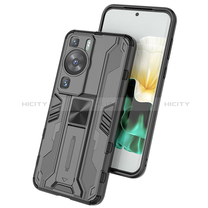 Funda Bumper Silicona y Plastico Mate Carcasa con Magnetico Soporte KC1 para Huawei P60