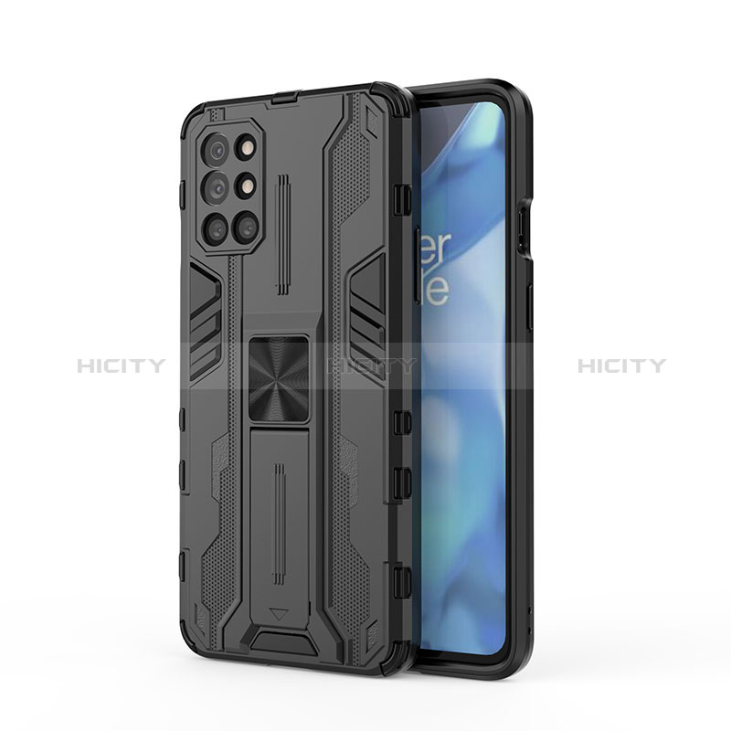 Funda Bumper Silicona y Plastico Mate Carcasa con Magnetico Soporte KC1 para OnePlus 9R 5G