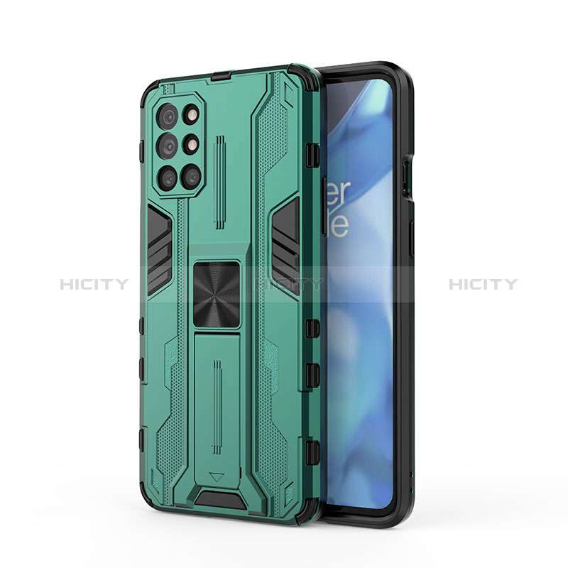 Funda Bumper Silicona y Plastico Mate Carcasa con Magnetico Soporte KC1 para OnePlus 9R 5G