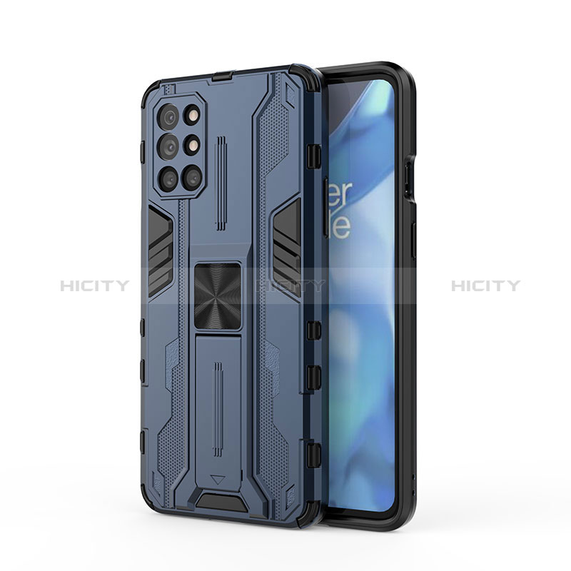 Funda Bumper Silicona y Plastico Mate Carcasa con Magnetico Soporte KC1 para OnePlus 9R 5G