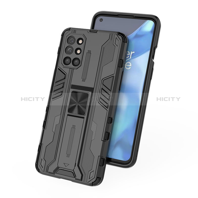 Funda Bumper Silicona y Plastico Mate Carcasa con Magnetico Soporte KC1 para OnePlus 9R 5G