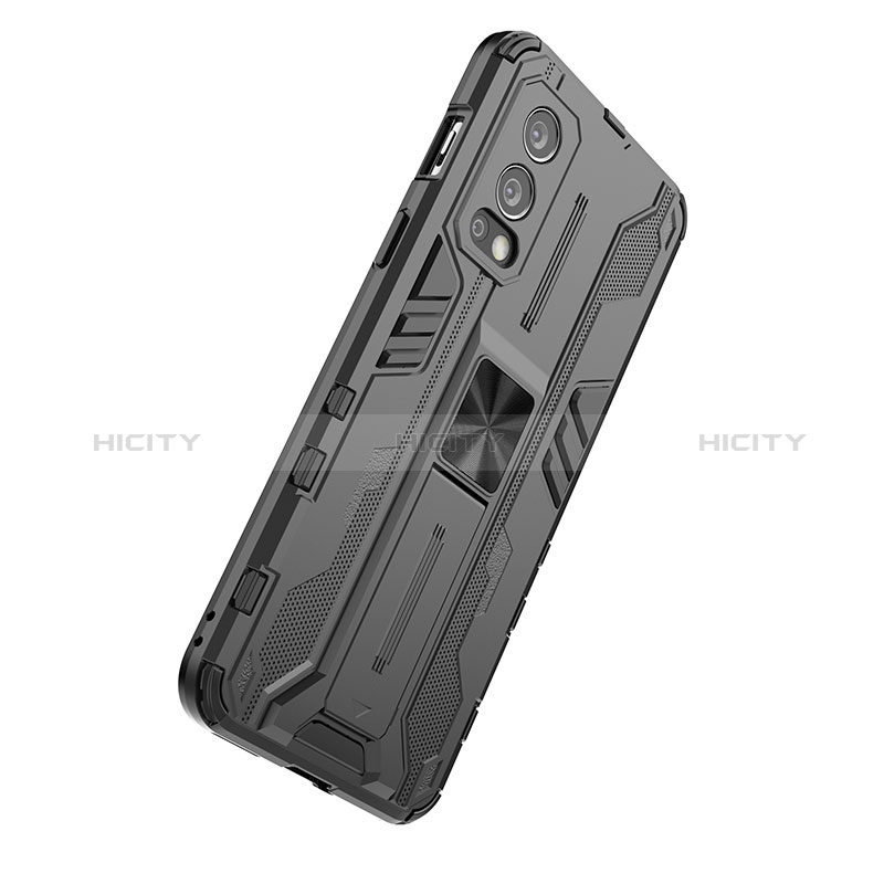 Funda Bumper Silicona y Plastico Mate Carcasa con Magnetico Soporte KC1 para OnePlus Nord 2 5G