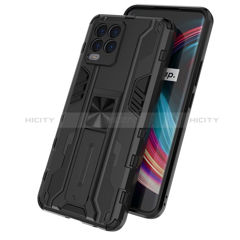 Funda Bumper Silicona y Plastico Mate Carcasa con Magnetico Soporte KC1 para Realme 8 4G