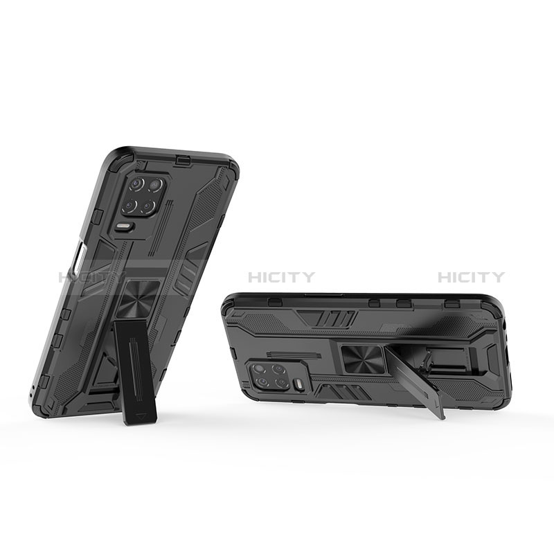 Funda Bumper Silicona y Plastico Mate Carcasa con Magnetico Soporte KC1 para Realme 8s 5G