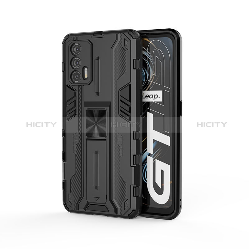 Funda Bumper Silicona y Plastico Mate Carcasa con Magnetico Soporte KC1 para Realme GT 5G