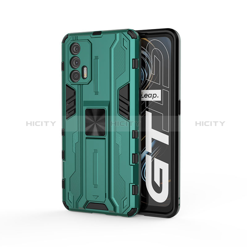 Funda Bumper Silicona y Plastico Mate Carcasa con Magnetico Soporte KC1 para Realme GT 5G