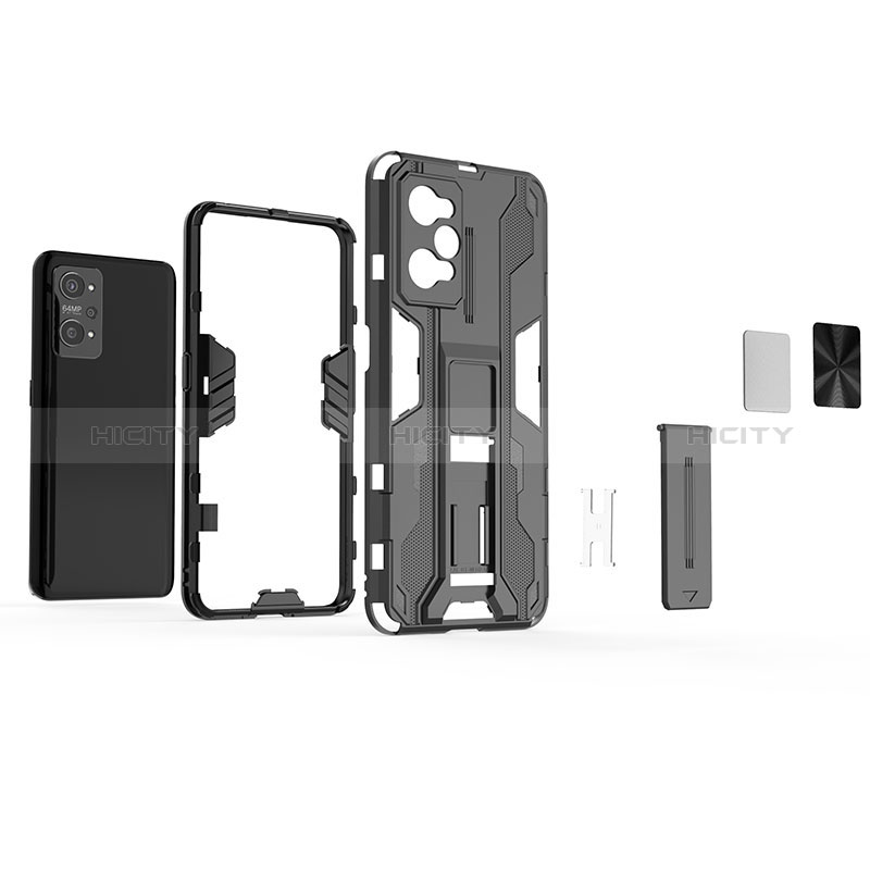 Funda Bumper Silicona y Plastico Mate Carcasa con Magnetico Soporte KC1 para Realme GT Neo 3T 5G