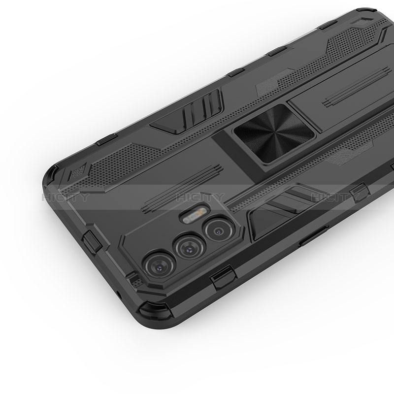 Funda Bumper Silicona y Plastico Mate Carcasa con Magnetico Soporte KC1 para Realme GT Neo 5G