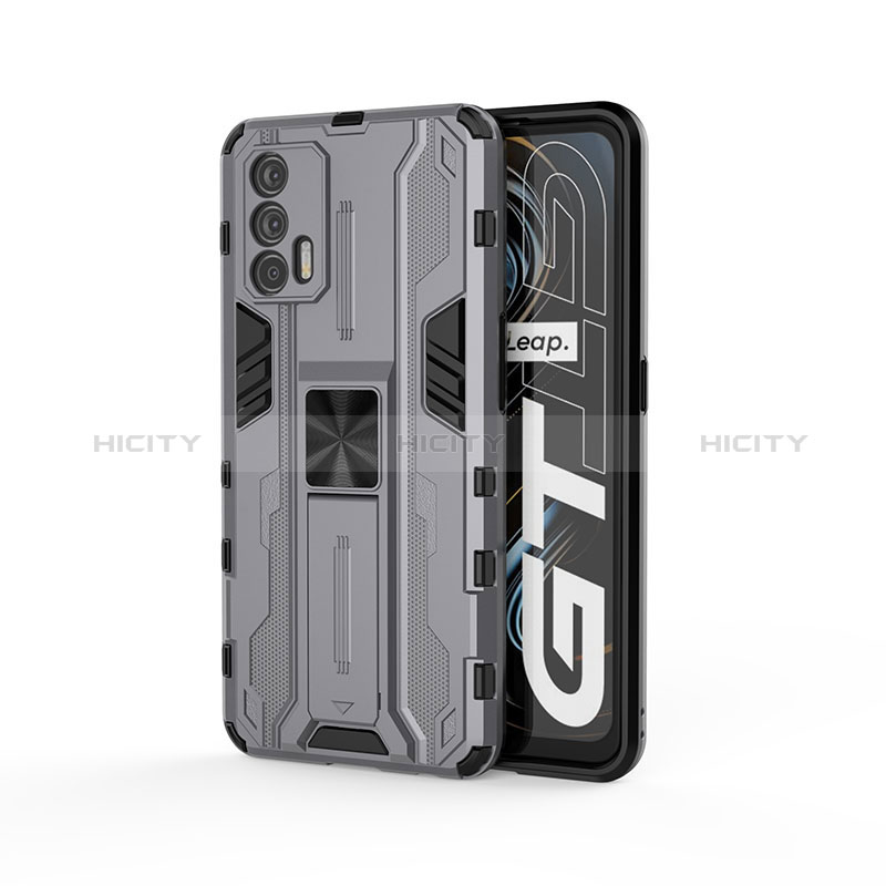 Funda Bumper Silicona y Plastico Mate Carcasa con Magnetico Soporte KC1 para Realme X7 Max 5G