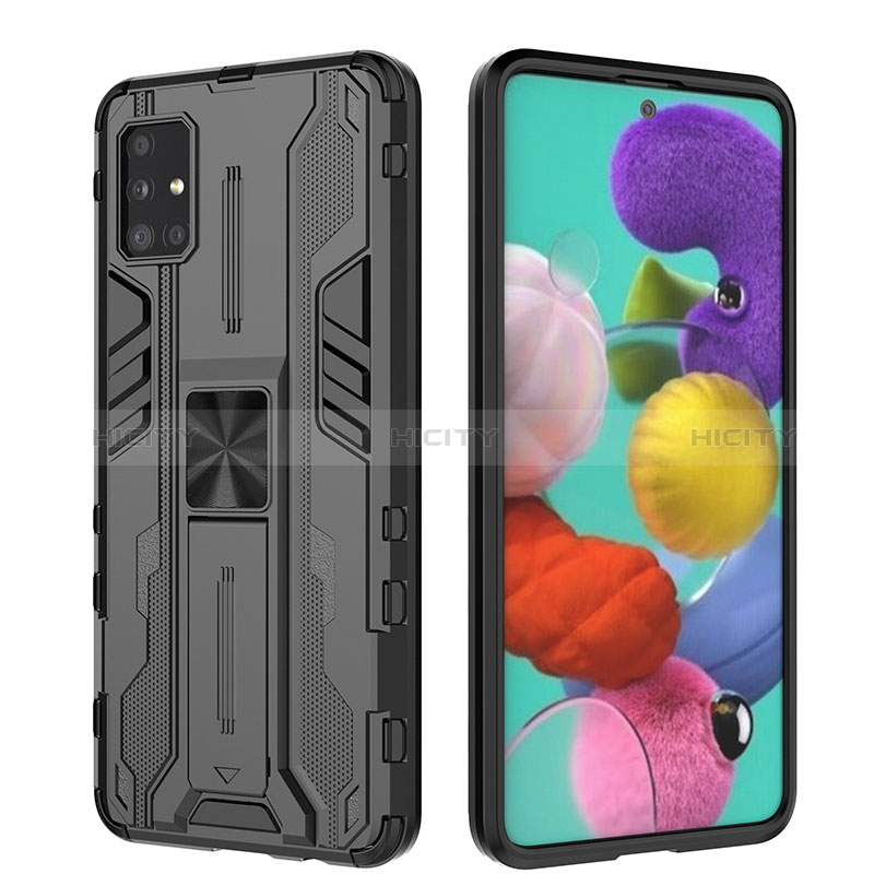 Funda Bumper Silicona y Plastico Mate Carcasa con Magnetico Soporte KC1 para Samsung Galaxy A51 5G