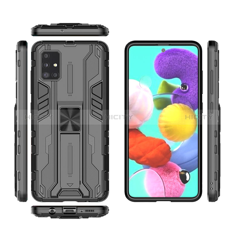 Funda Bumper Silicona y Plastico Mate Carcasa con Magnetico Soporte KC1 para Samsung Galaxy A51 5G