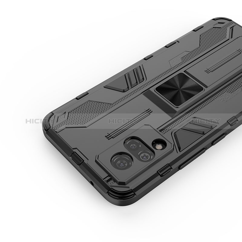 Funda Bumper Silicona y Plastico Mate Carcasa con Magnetico Soporte KC1 para Vivo V21 5G