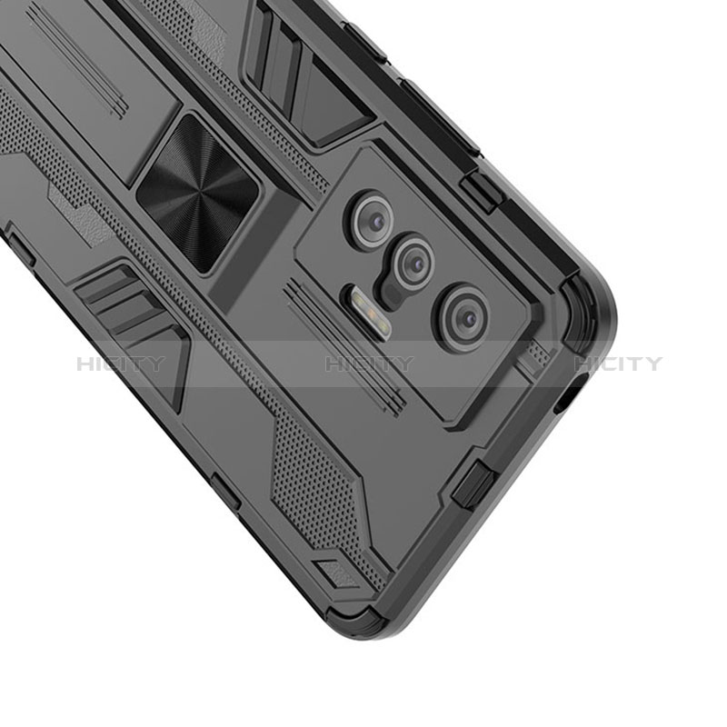 Funda Bumper Silicona y Plastico Mate Carcasa con Magnetico Soporte KC1 para Vivo X70t