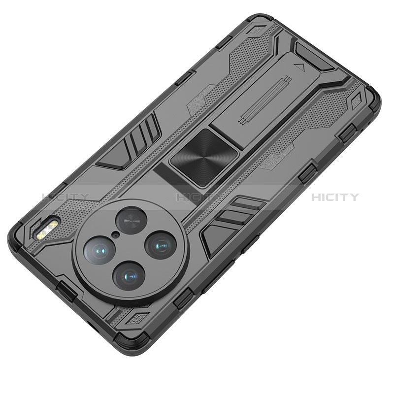 Funda Bumper Silicona y Plastico Mate Carcasa con Magnetico Soporte KC1 para Vivo X90 Pro 5G