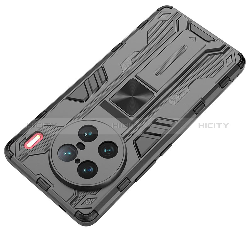 Funda Bumper Silicona y Plastico Mate Carcasa con Magnetico Soporte KC1 para Vivo X90 Pro+ Plus 5G