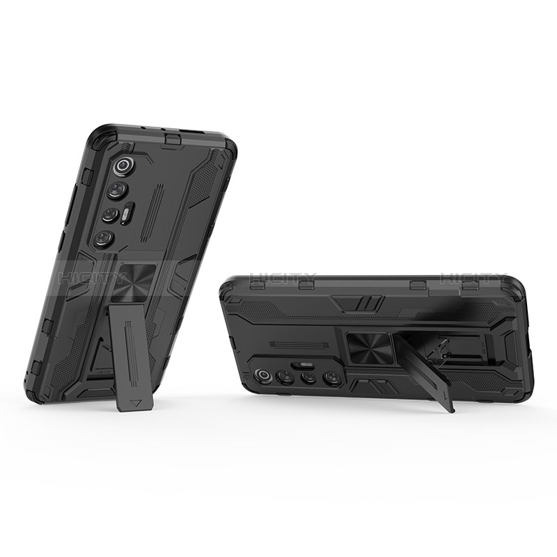 Funda Bumper Silicona y Plastico Mate Carcasa con Magnetico Soporte KC1 para Xiaomi Mi 10S 5G