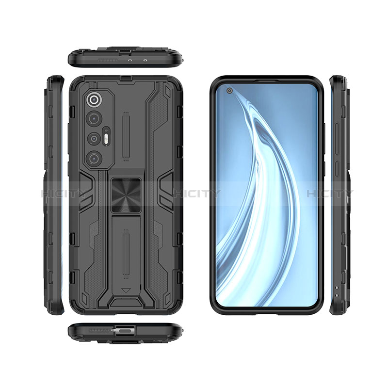 Funda Bumper Silicona y Plastico Mate Carcasa con Magnetico Soporte KC1 para Xiaomi Mi 10S 5G