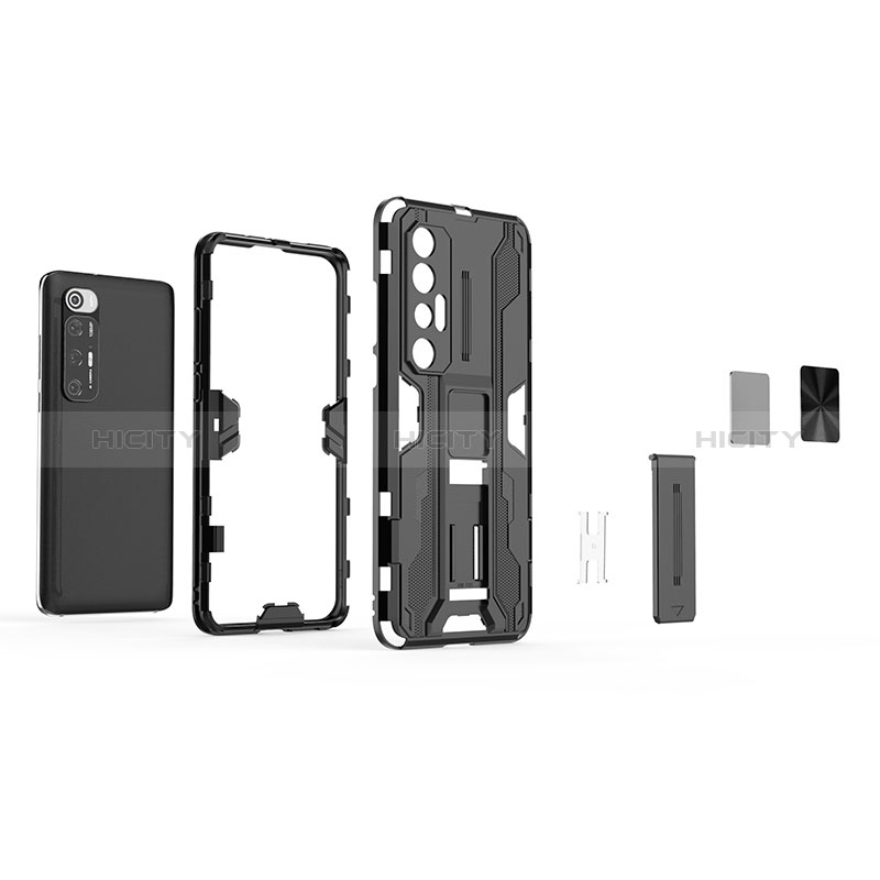 Funda Bumper Silicona y Plastico Mate Carcasa con Magnetico Soporte KC1 para Xiaomi Mi 10S 5G