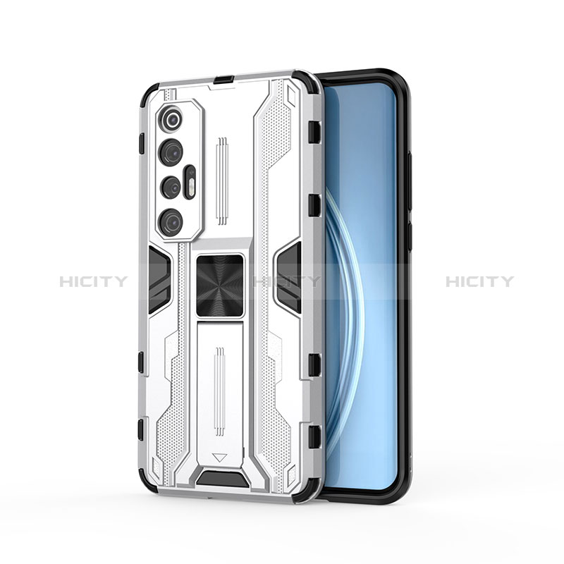 Funda Bumper Silicona y Plastico Mate Carcasa con Magnetico Soporte KC1 para Xiaomi Mi 10S 5G