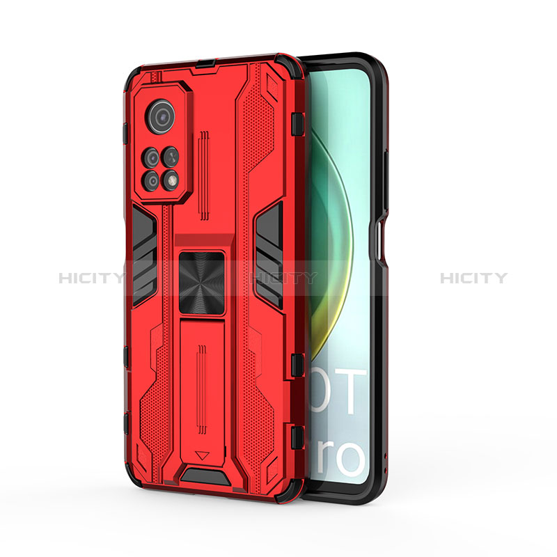 Funda Bumper Silicona y Plastico Mate Carcasa con Magnetico Soporte KC1 para Xiaomi Mi 10T Pro 5G