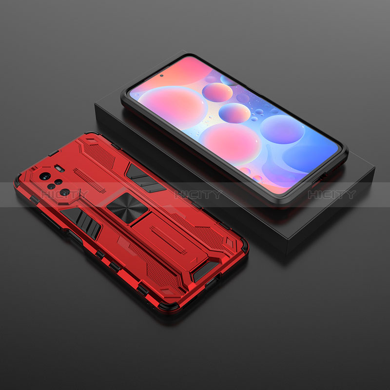 Funda Bumper Silicona y Plastico Mate Carcasa con Magnetico Soporte KC1 para Xiaomi Mi 11i 5G