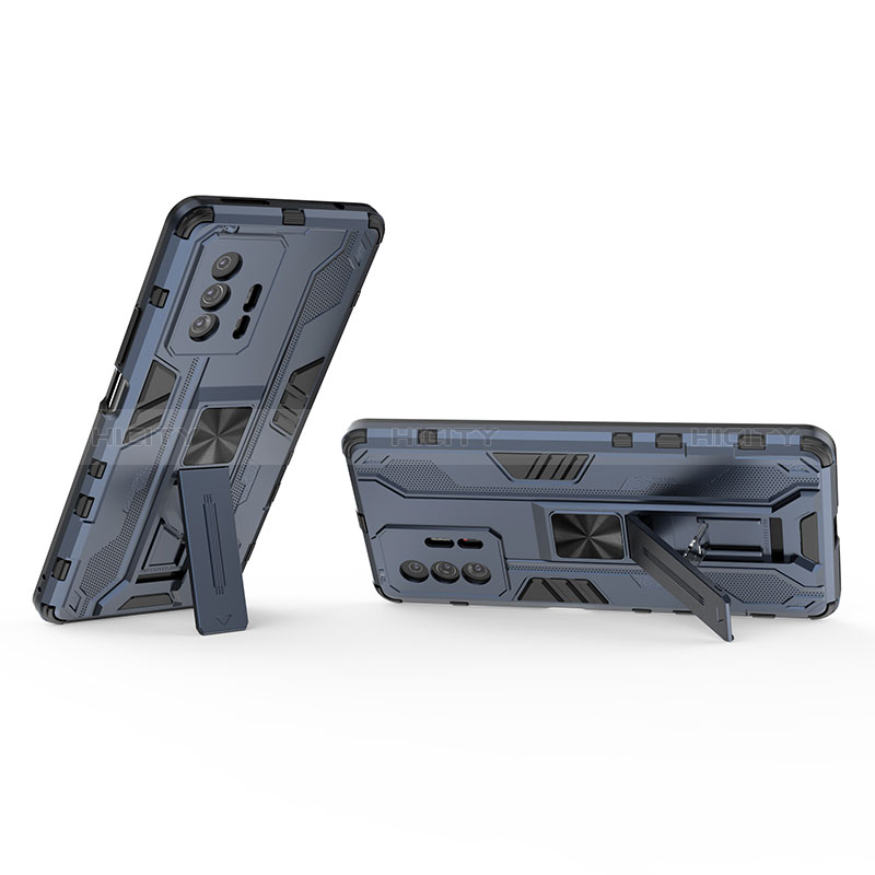 Funda Bumper Silicona y Plastico Mate Carcasa con Magnetico Soporte KC1 para Xiaomi Mi 11T 5G