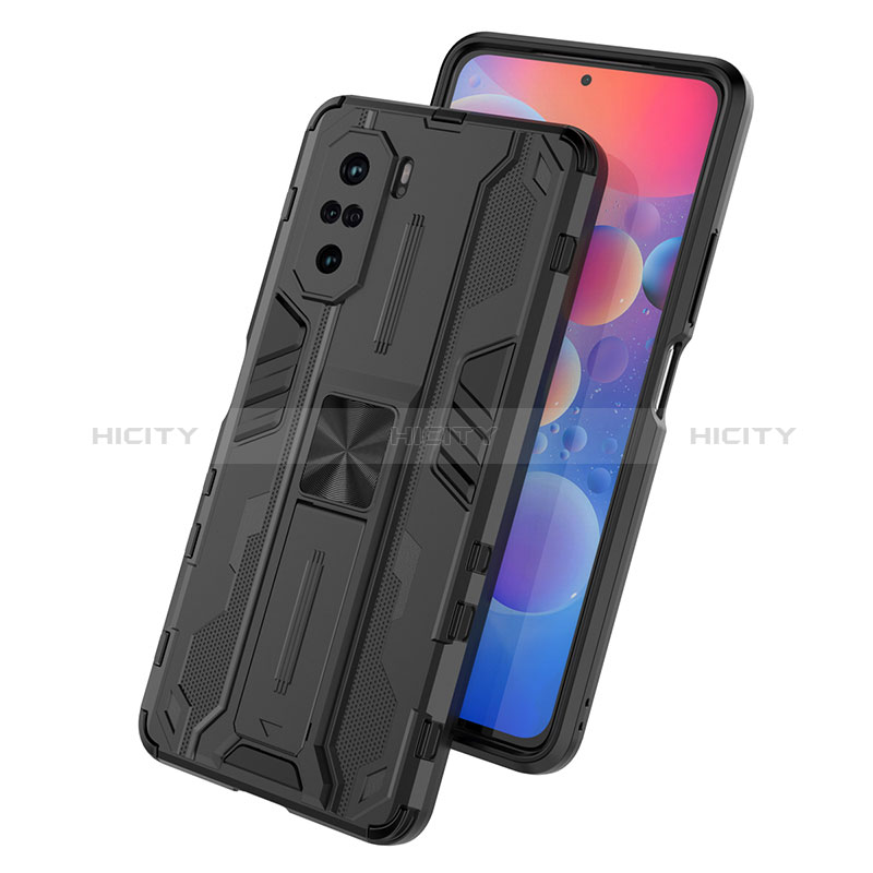 Funda Bumper Silicona y Plastico Mate Carcasa con Magnetico Soporte KC1 para Xiaomi Mi 11X 5G