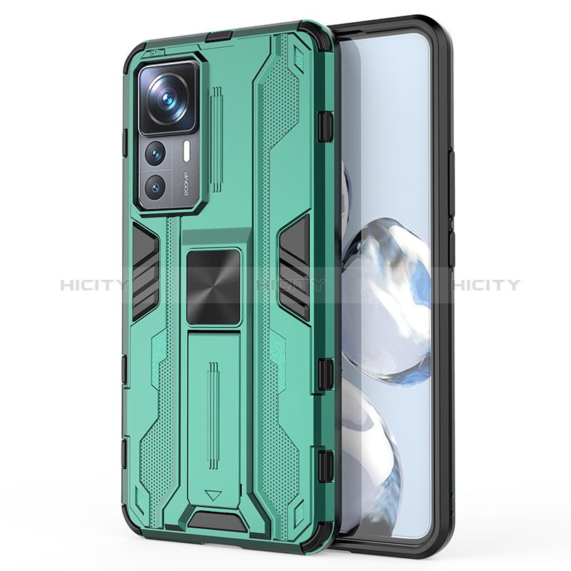 Funda Bumper Silicona y Plastico Mate Carcasa con Magnetico Soporte KC1 para Xiaomi Mi 12T 5G