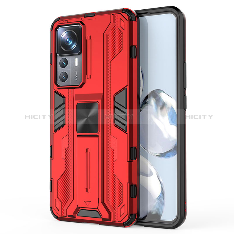 Funda Bumper Silicona y Plastico Mate Carcasa con Magnetico Soporte KC1 para Xiaomi Mi 12T 5G