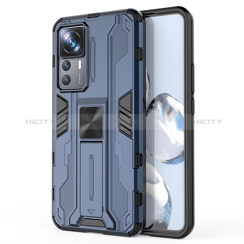 Funda Bumper Silicona y Plastico Mate Carcasa con Magnetico Soporte KC1 para Xiaomi Mi 12T Pro 5G